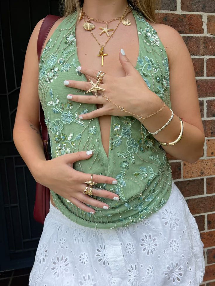 Paris | Cowl Neck Halter Top