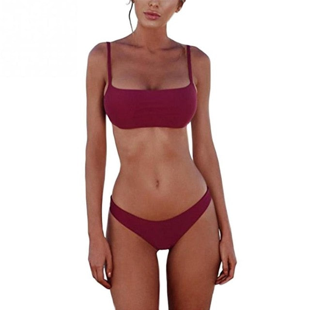 Nerina | Minimalist Square-Neck Bikini Set