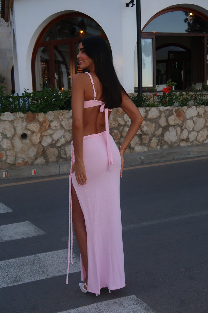 Marbella | Pink Braided Trim Two-Piece Set