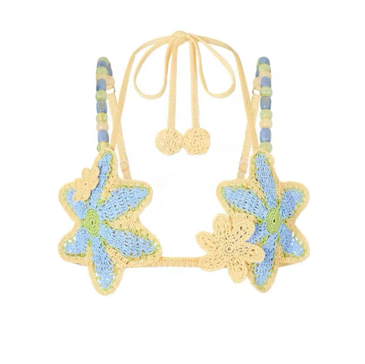 Serena | Pastel Floral Crochet Bikini & Maxi Skirt Set