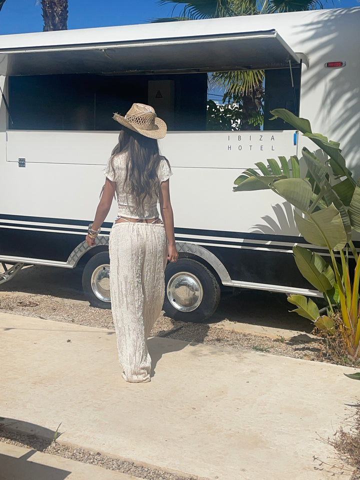 Sienna | Cap Sleeve Cropped Tee - Ivory