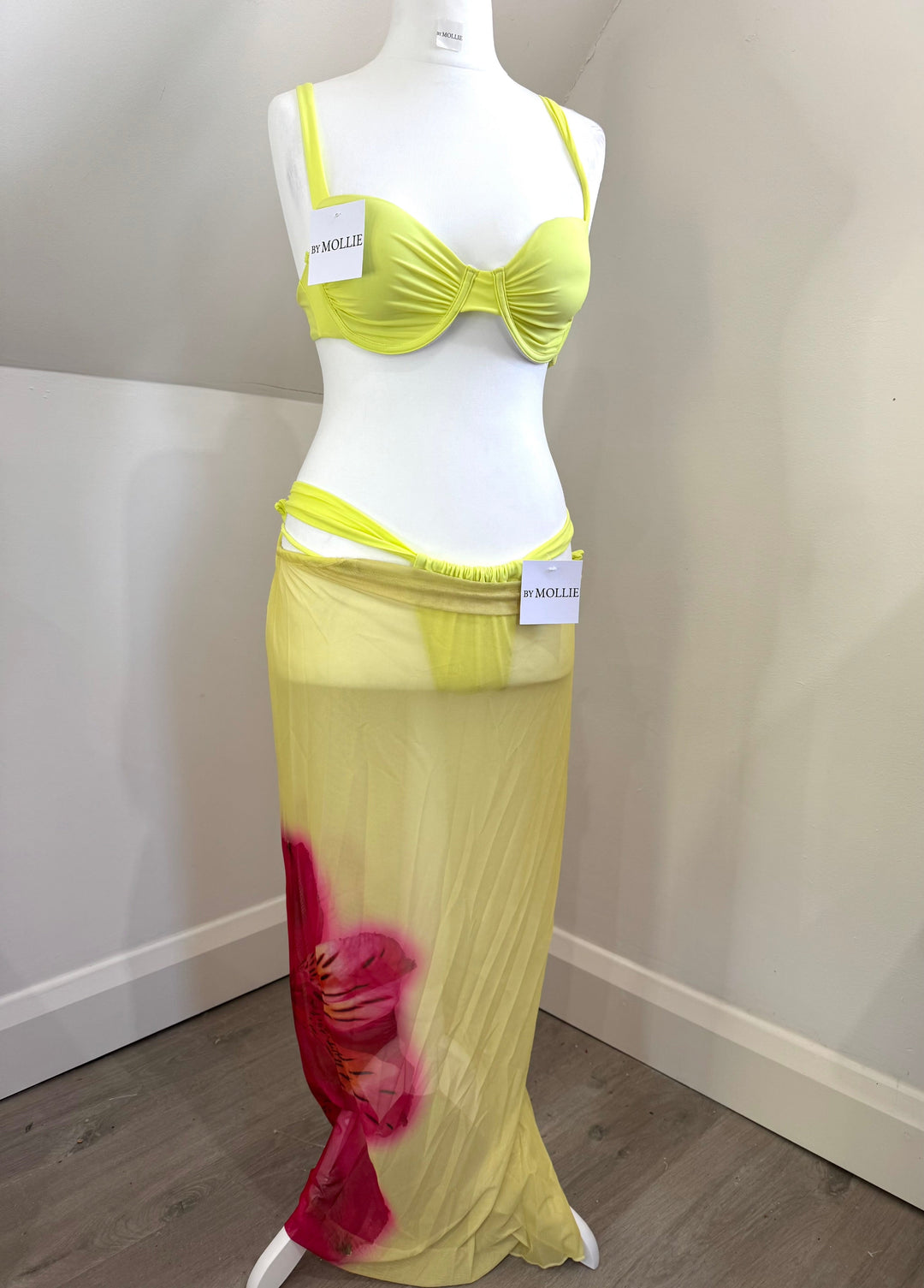 Amara | Lemon Floral Bikini & Maxi Skirt Set