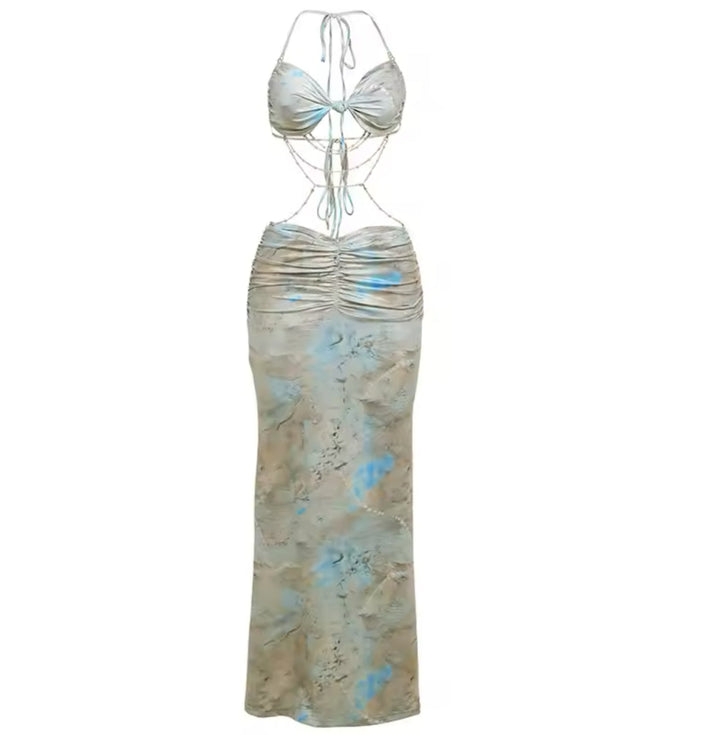 Selina | Ocean Mist Cut-Out Maxi Dress