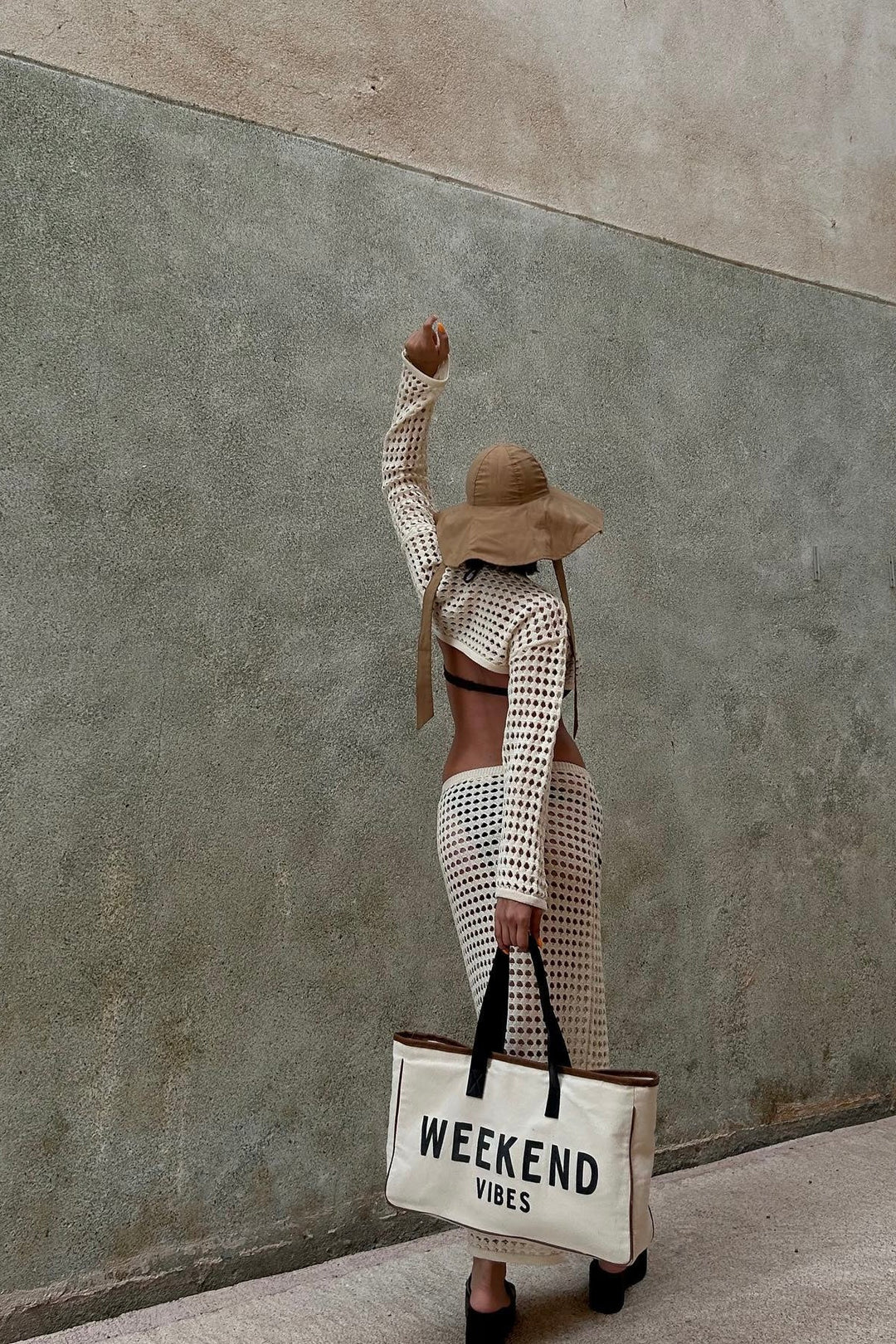 Aria | Open-Weave Knit Skirt & Crop Top Set