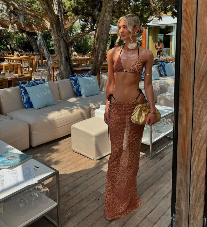 Leona | Leopard Print Bikini & Sarong Set