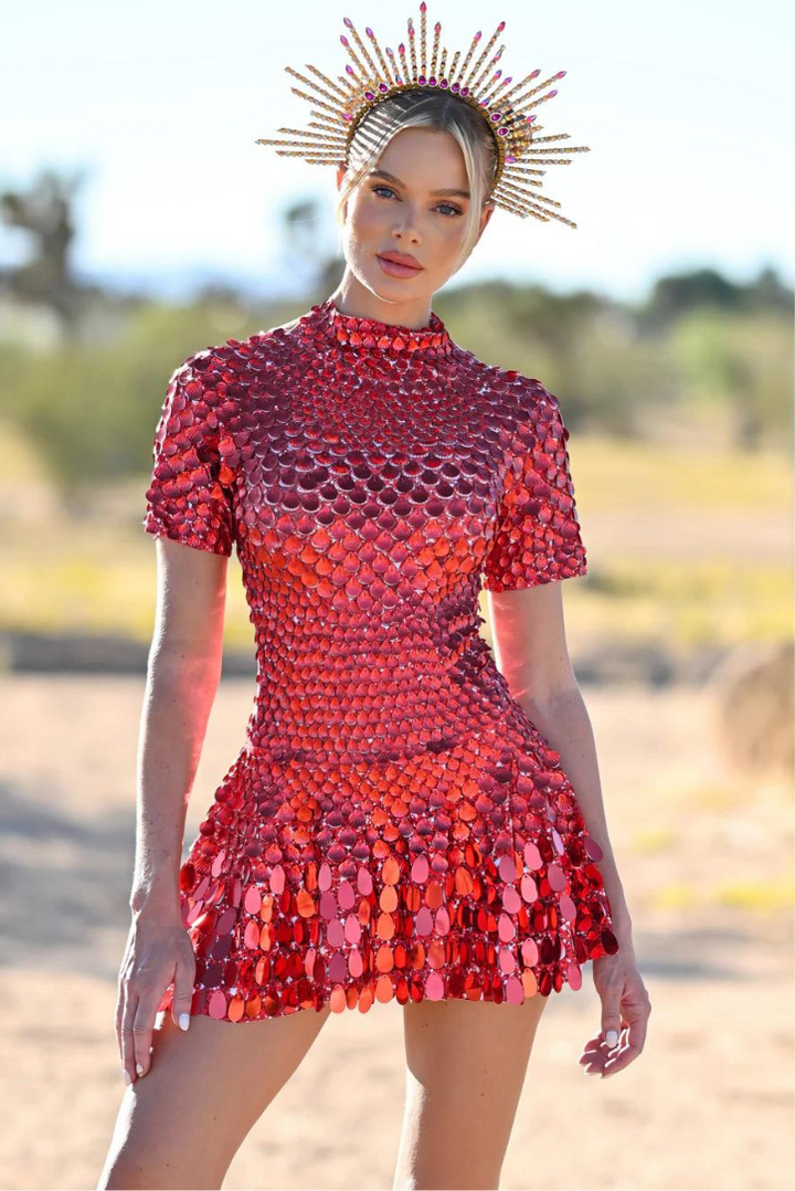 Elowyn | High Neck Mini Dress