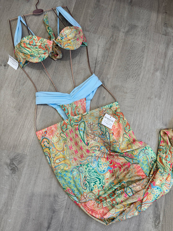 Selvina | Boho Paisley Bikini & Maxi Skirt Set