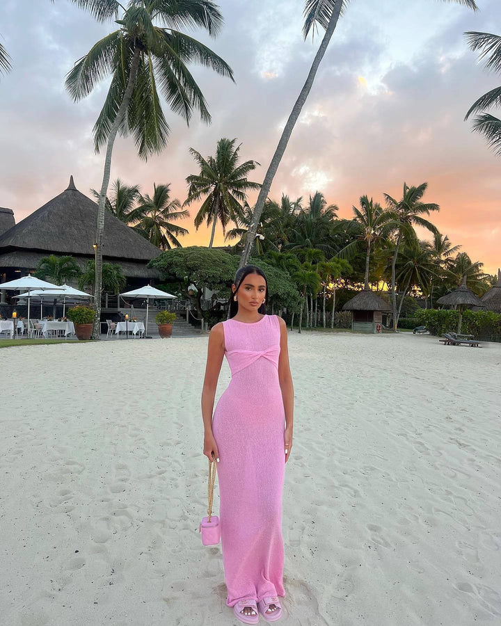 Mika | Round Neck Knitted Maxi Dress