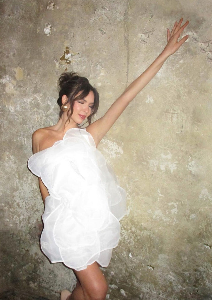 Bianca | Flower One Shoulder Mini Dress