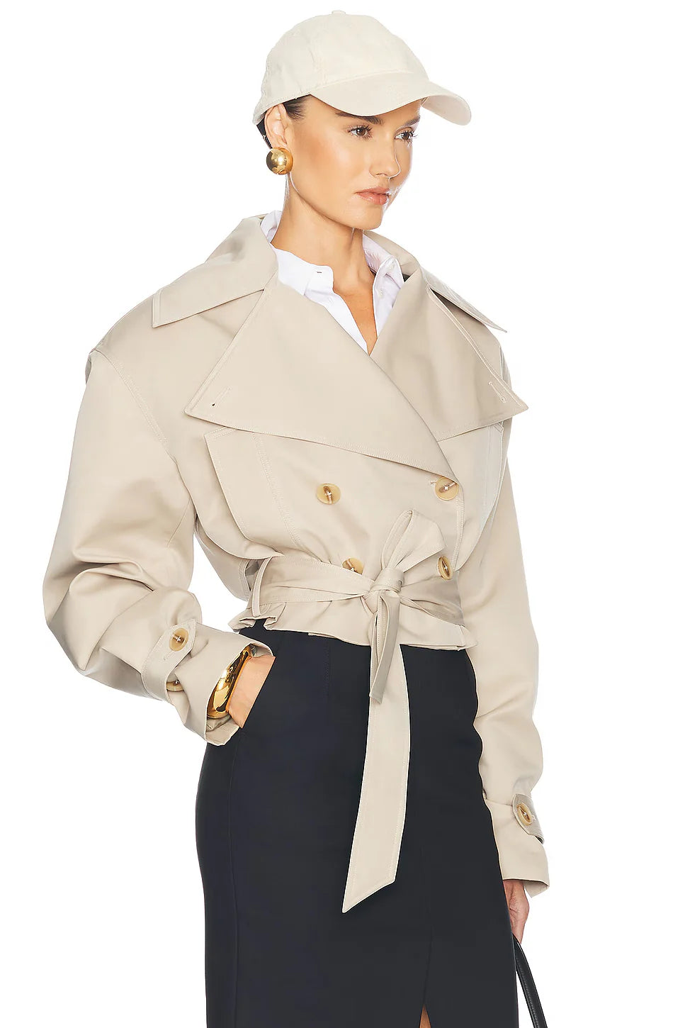 Flambeaux Oversized Cropped Trench