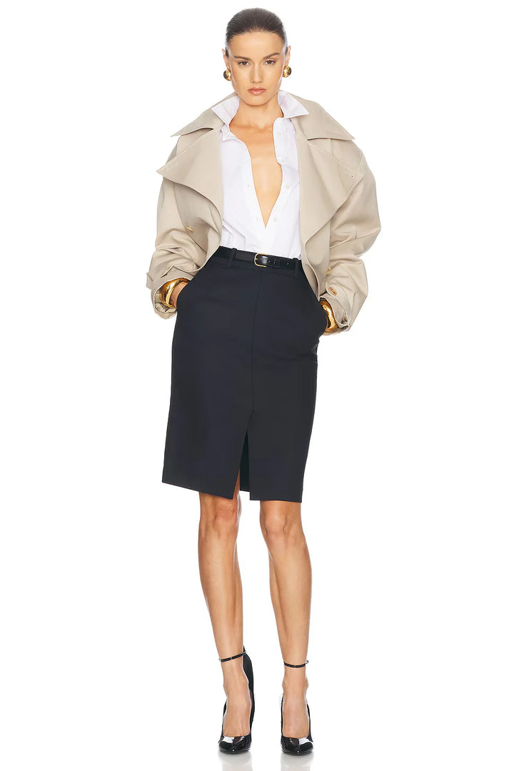 Flambeaux Oversized Cropped Trench