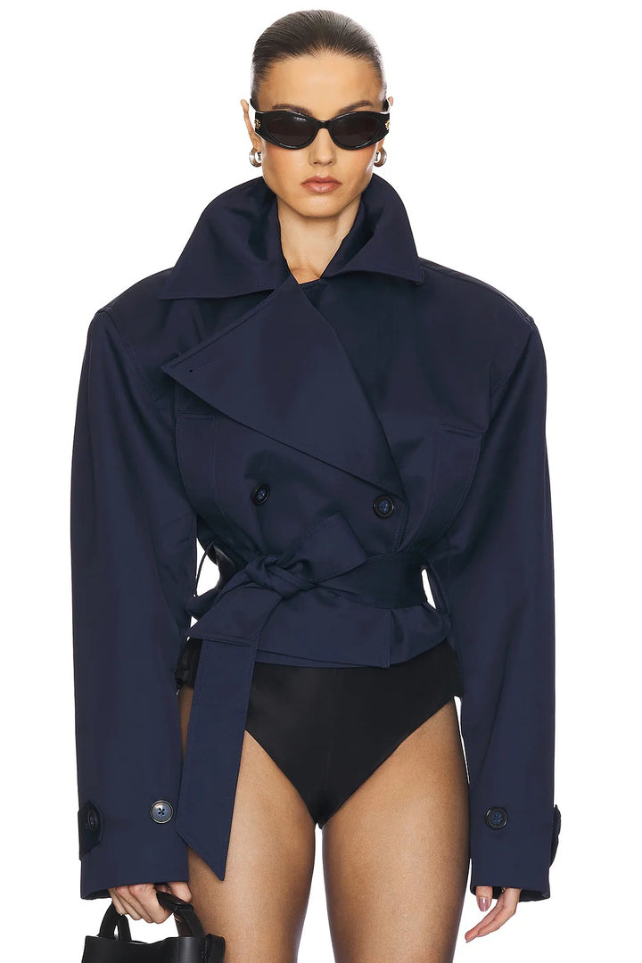 Flambeaux Oversized Cropped Trench