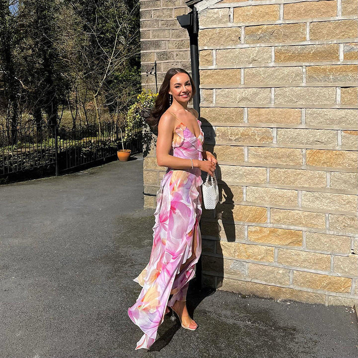 Nylah | Floral Ruffle Maxi Dress