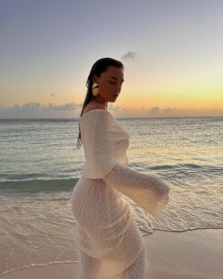 Nayara | Maternity Elegant Off Shoulder Maxi Dress