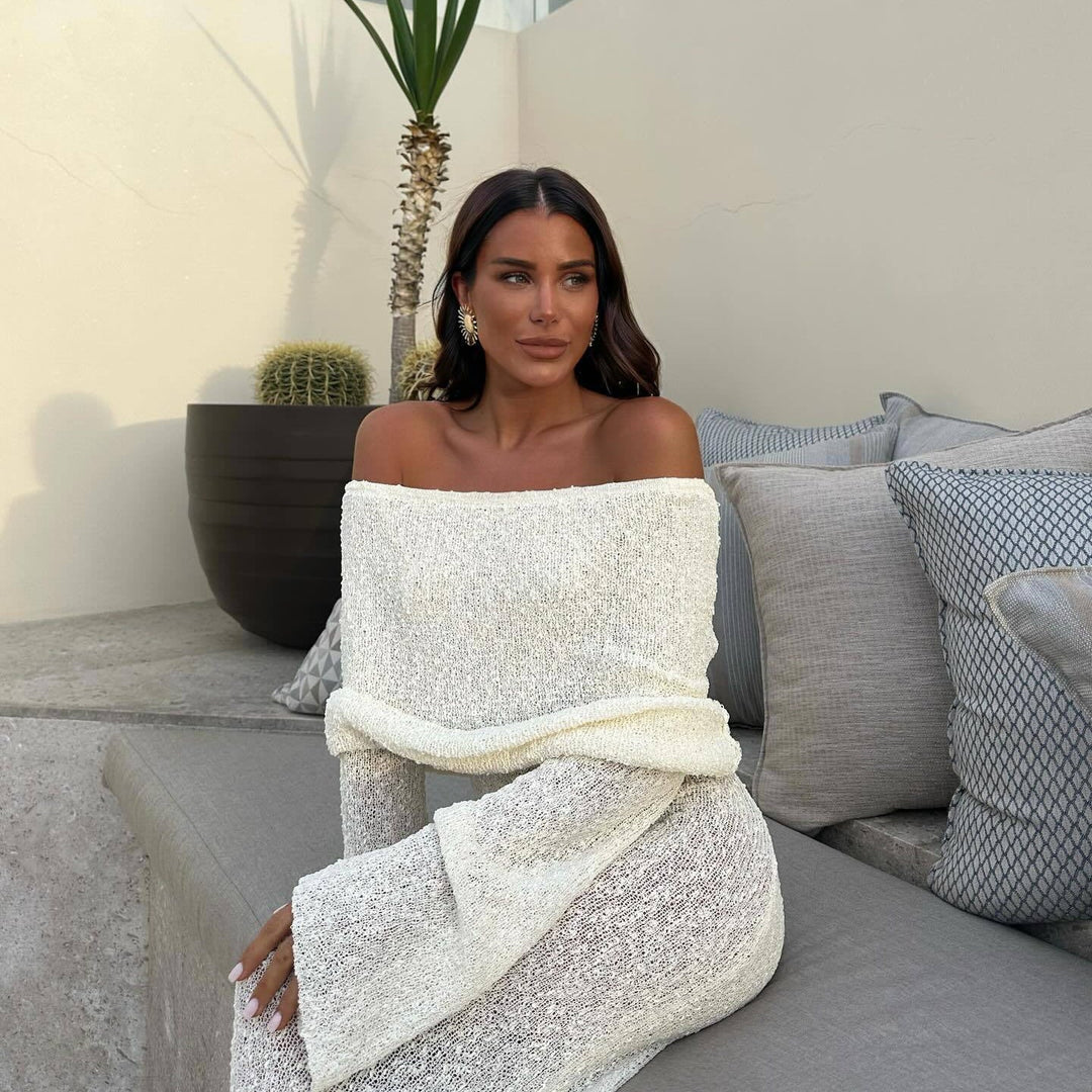 Nayara | Maternity Elegant Off Shoulder Maxi Dress