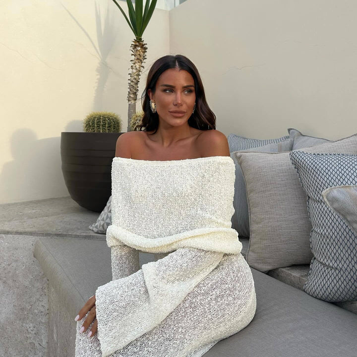 Nayara | Maternity Elegant Off Shoulder Maxi Dress