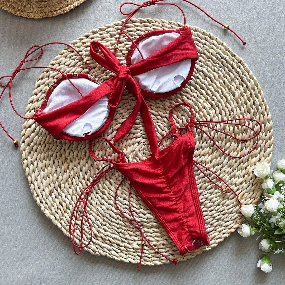 Novalee | Embroidery Split Swimsuit