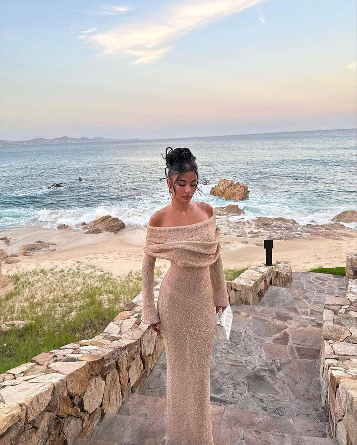 Nayara | Maternity Elegant Off Shoulder Maxi Dress