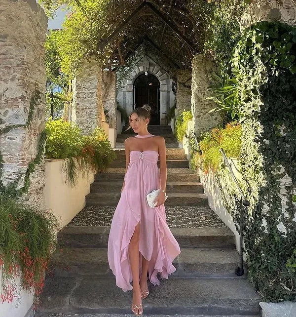 Collins | Ruffle Strapless Maxi Dress