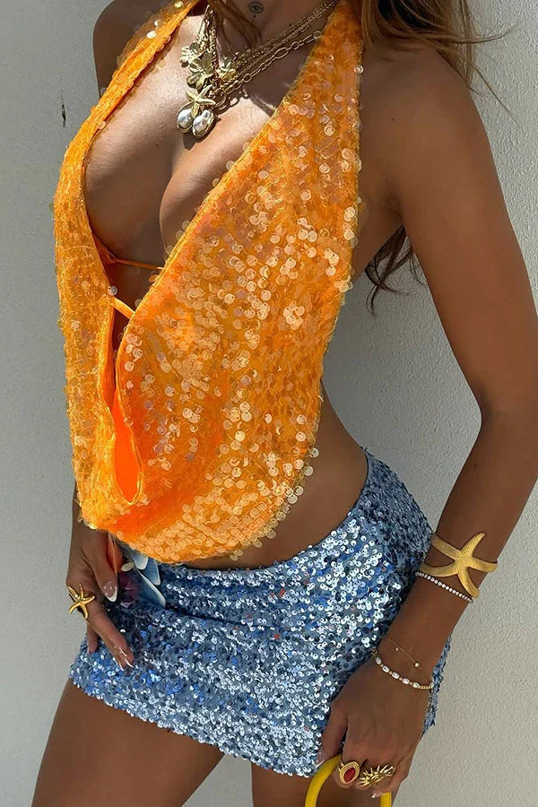 Della | Sleeveless Neck Halter Top