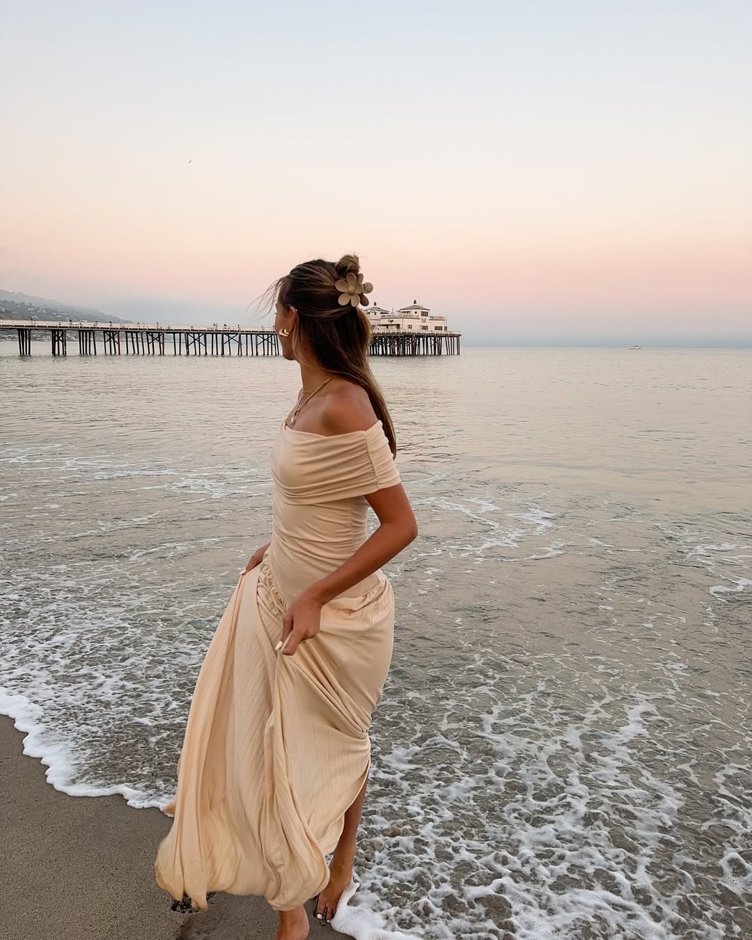 Kamara | Off Shoulder Pleated Maxi Dress