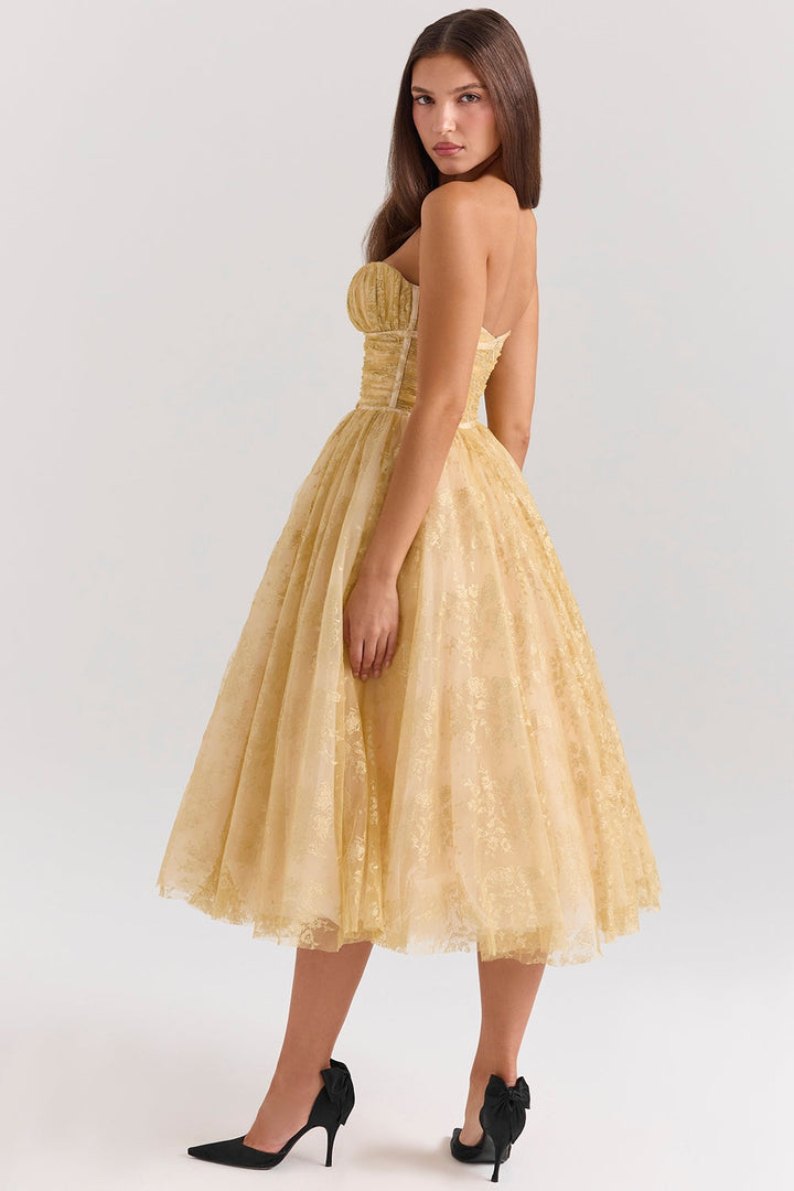 Millie | Golden Corset Dress